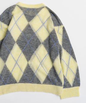 【26AUTUMN PRE-ORDER】Oversized Argyle Knit