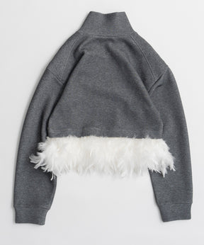 【26AUTUMN PRE-ORDER】Feather Hem Half-Zip Top