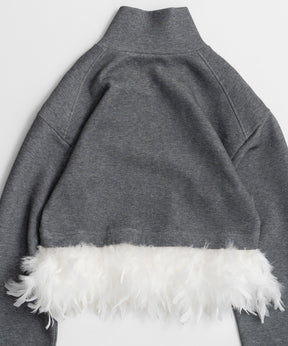 【26AUTUMN PRE-ORDER】Feather Hem Half-Zip Top
