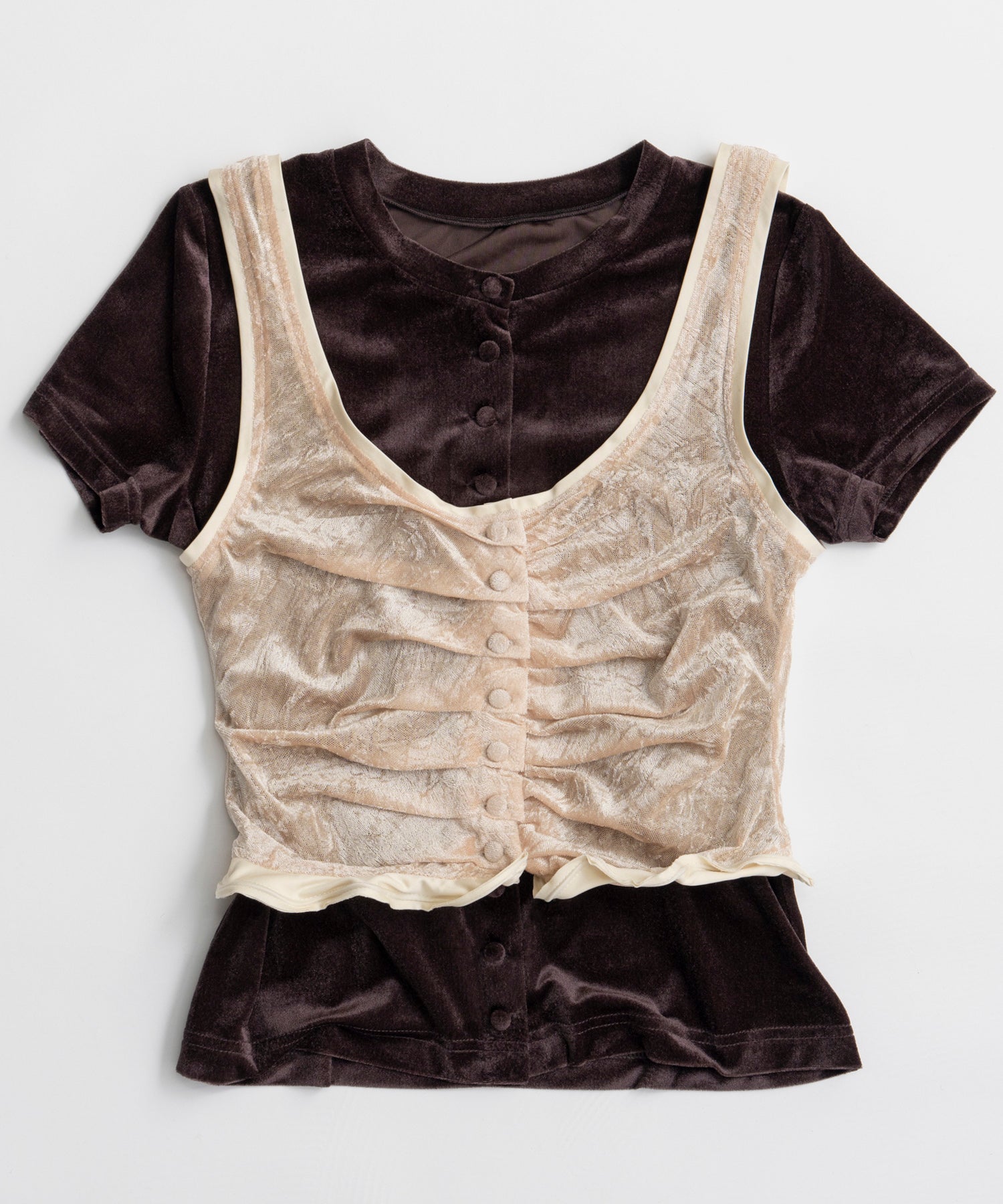 【26AUTUMN PRE-ORDER】Layered Velour Top