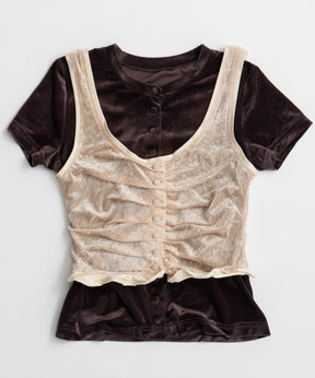 【26AUTUMN PRE-ORDER】Layered Velour Top