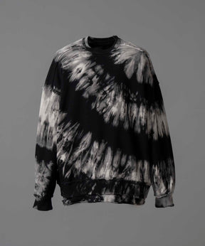 TIE-DYE BLEACH HAND Embroidery Prime-Over Crew Neck Sweat Pullover