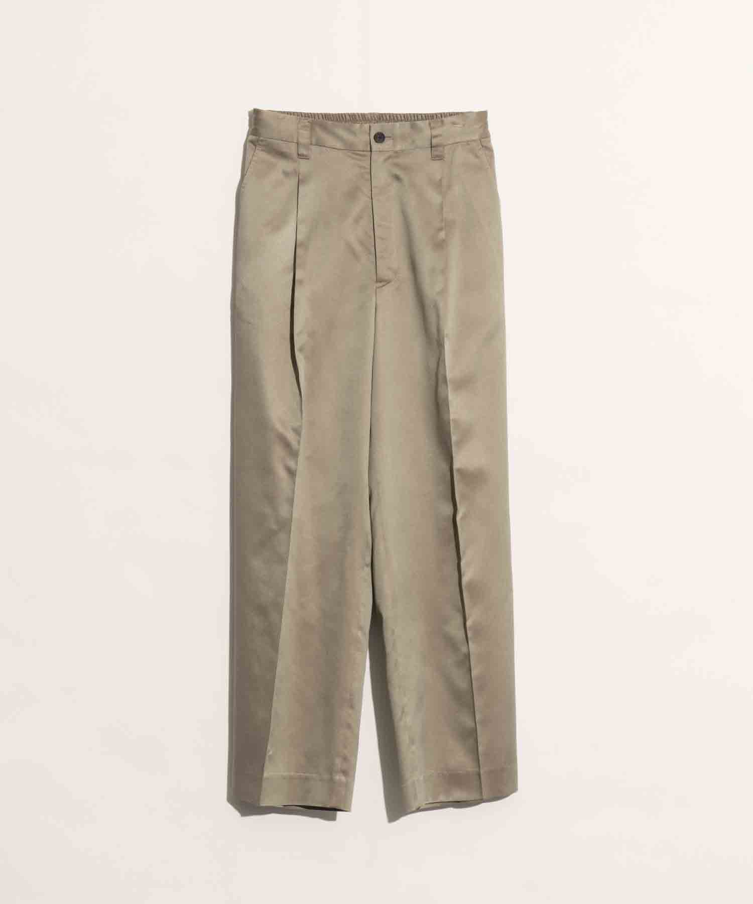 【SALE】Silk Twill One-Tuck Wide Pants