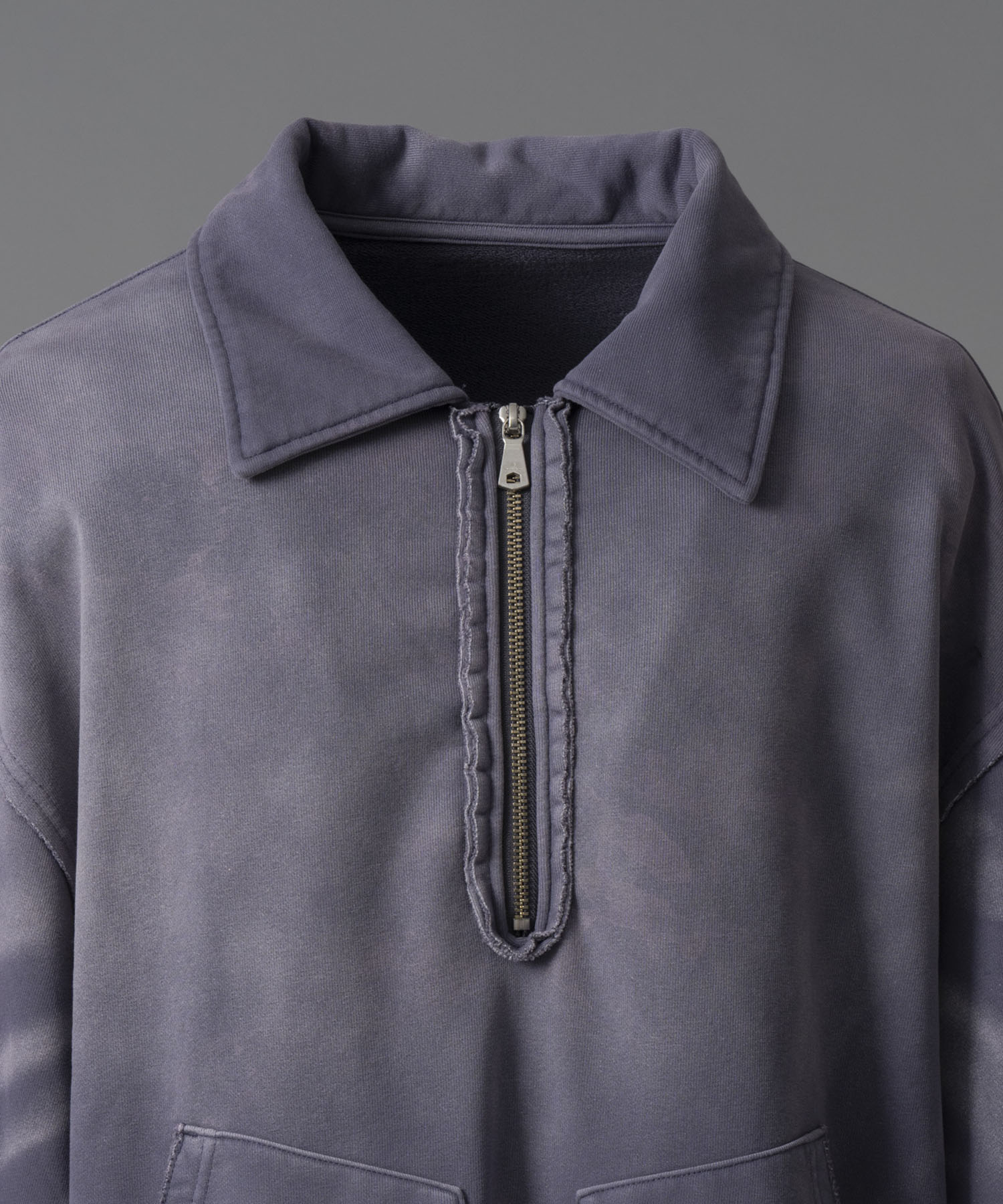 【24AW PRE-ORDER】Sandblasting Sweat Prime-Over Half-Zip Polo Shirt