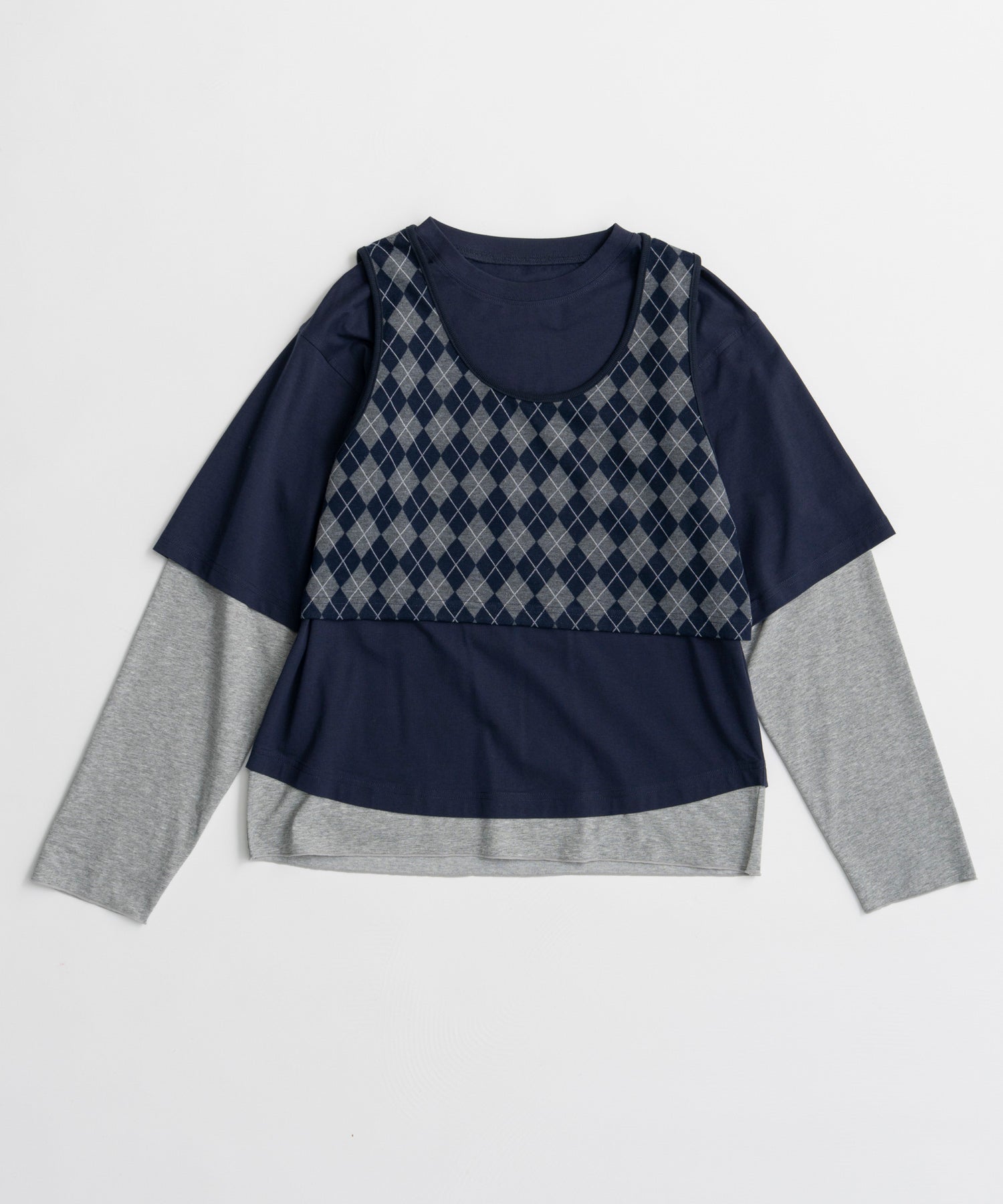 【26AUTUMN PRE-ORDER】Multi-Fabric Layered T-Shirt