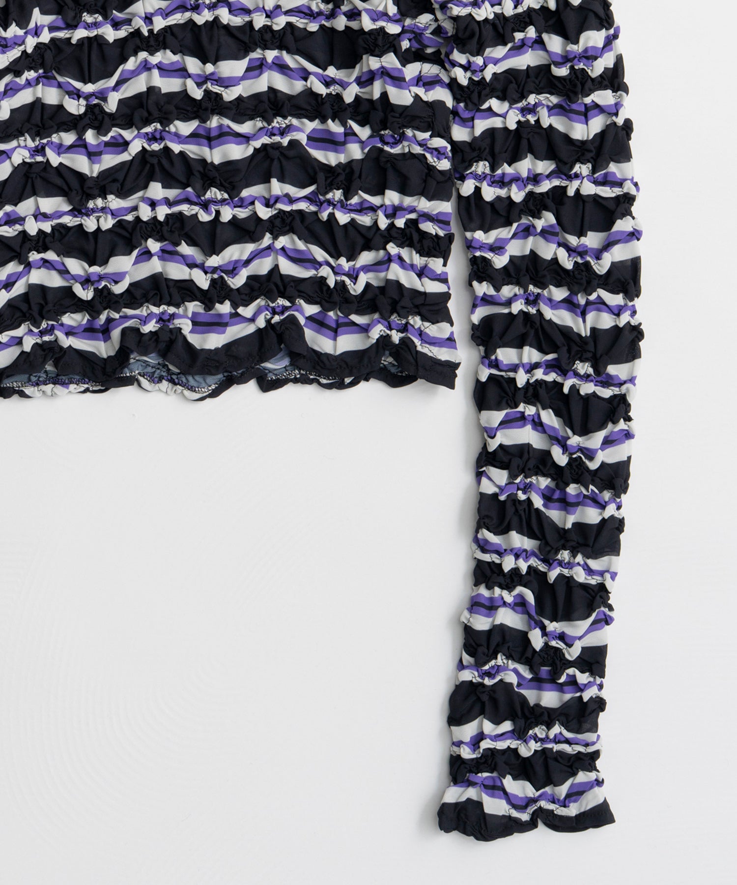 【26AUTUMN PRE-ORDER】Shirring Border Polo Shirt