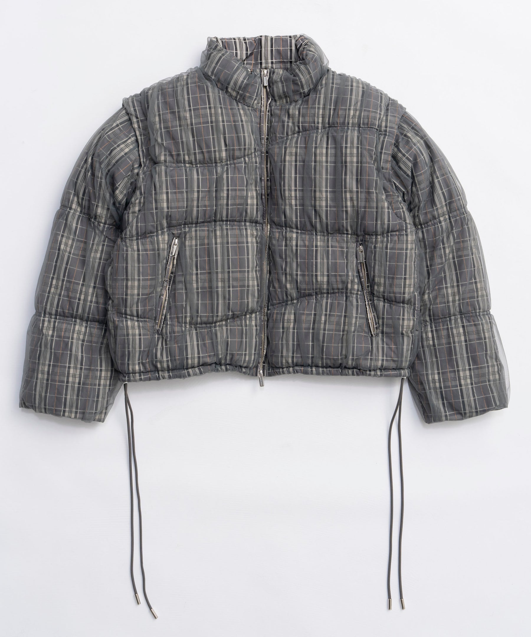 [25winter preoder] Wave Shirring Tulle Puffer Jacket