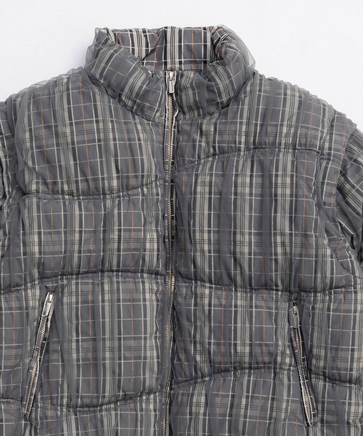 [25winter preoder] Wave Shirring Tulle Puffer Jacket