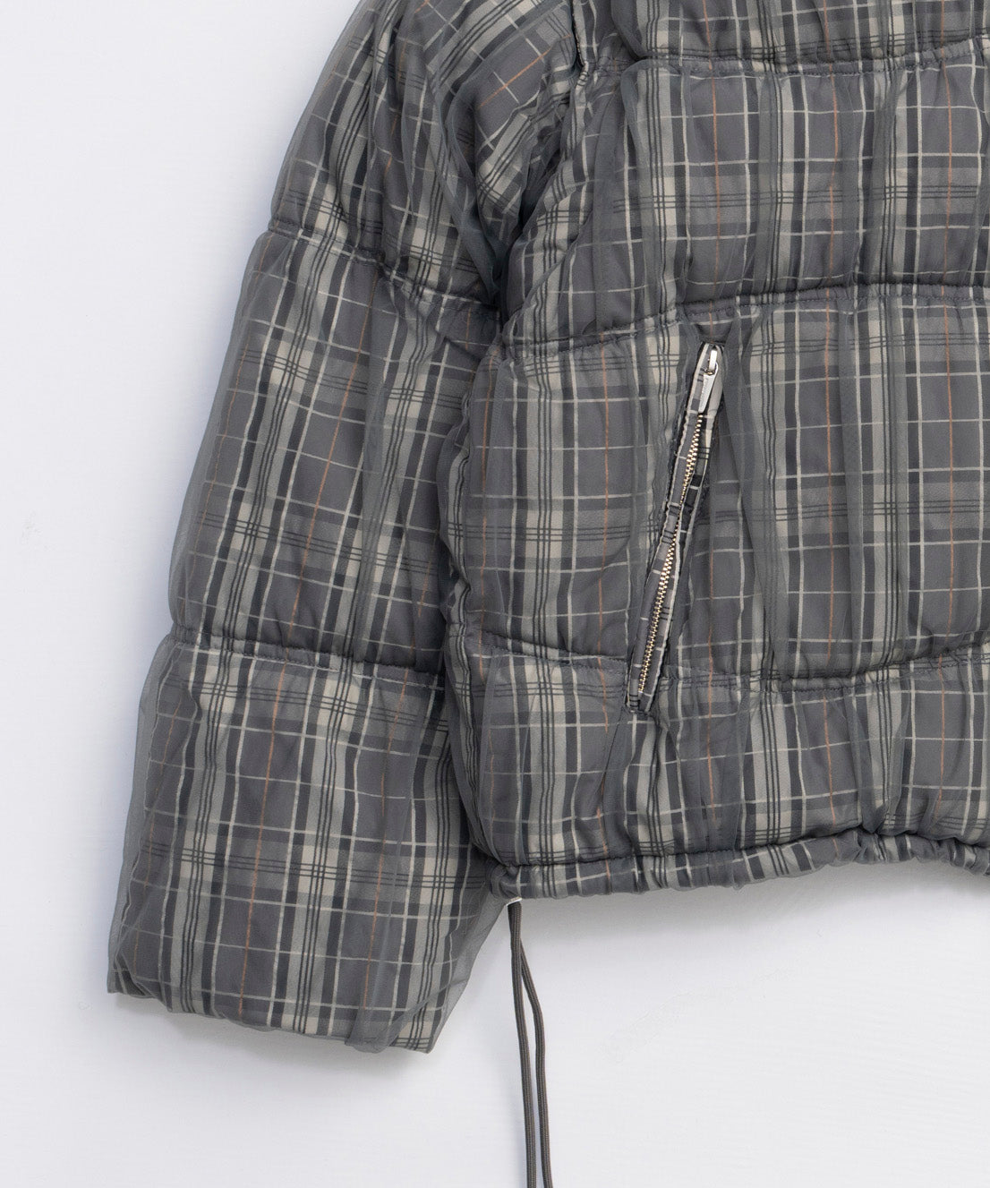 [25winter preoder] Wave Shirring Tulle Puffer Jacket