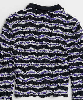 【26AUTUMN PRE-ORDER】Shirring Border Polo Shirt