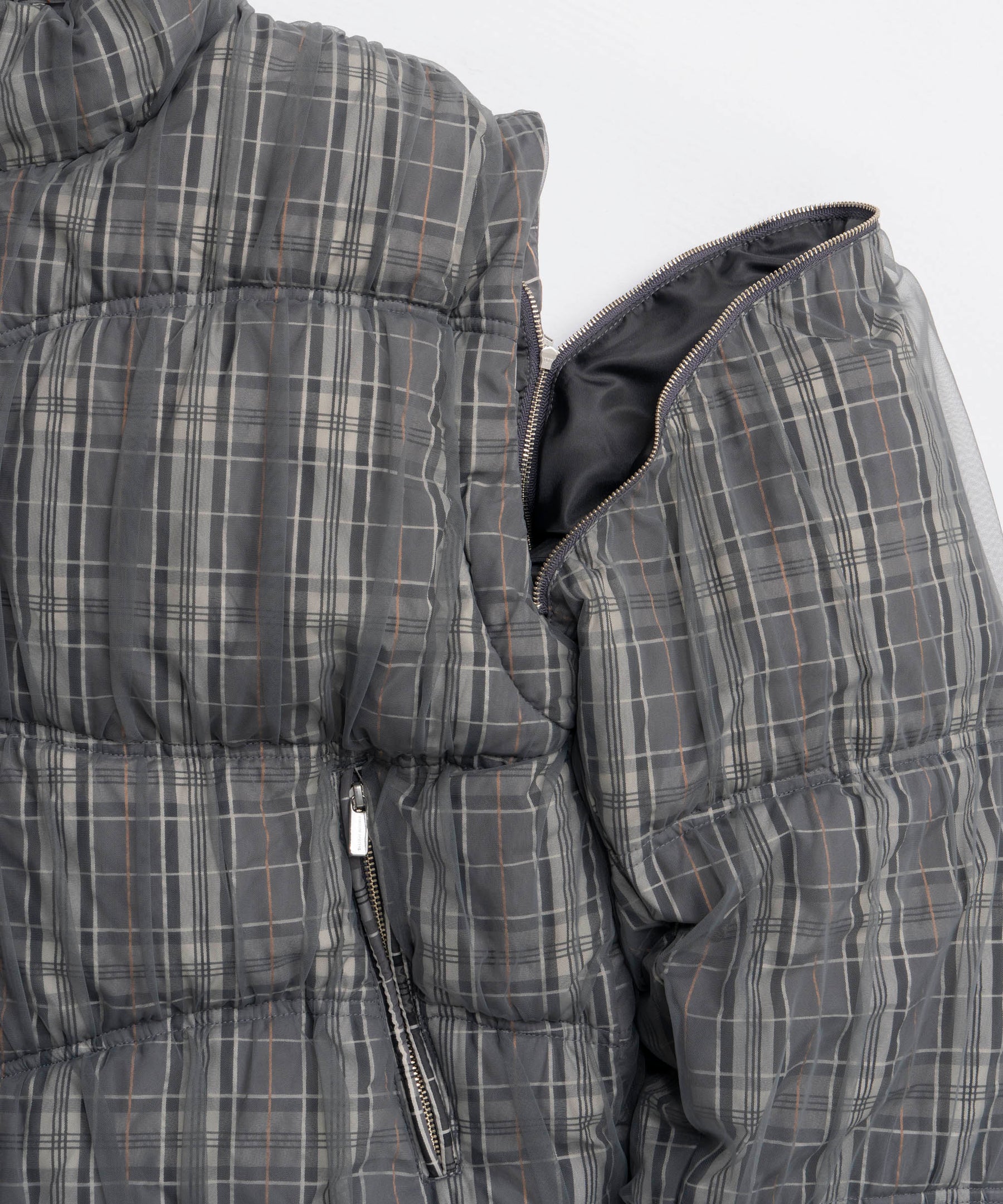 [25winter preoder] Wave Shirring Tulle Puffer Jacket