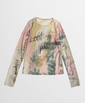 【26AUTUMN PRE-ORDER】Look at Yourself Logo Sheer Top