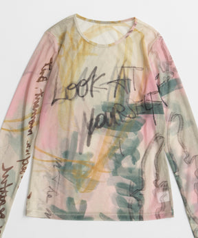 【26AUTUMN PRE-ORDER】Look at Yourself Logo Sheer Top