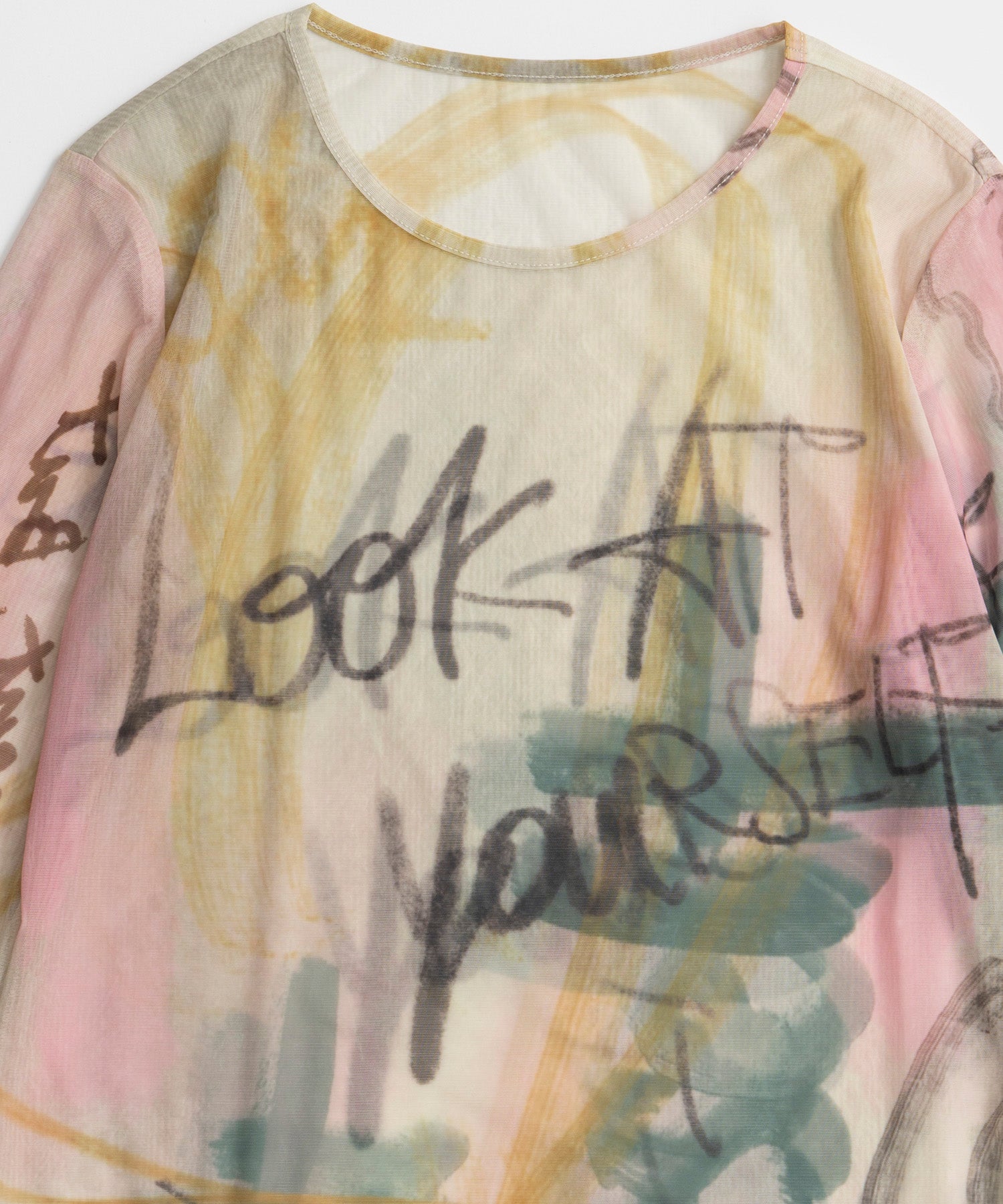 【26AUTUMN PRE-ORDER】Look at Yourself Logo Sheer Top
