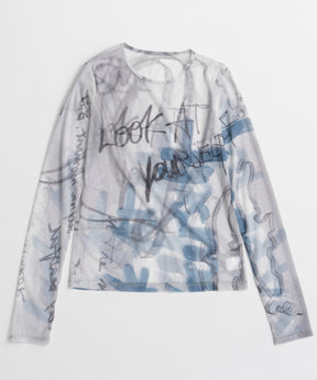 【26AUTUMN PRE-ORDER】Look at Yourself Logo Sheer Top