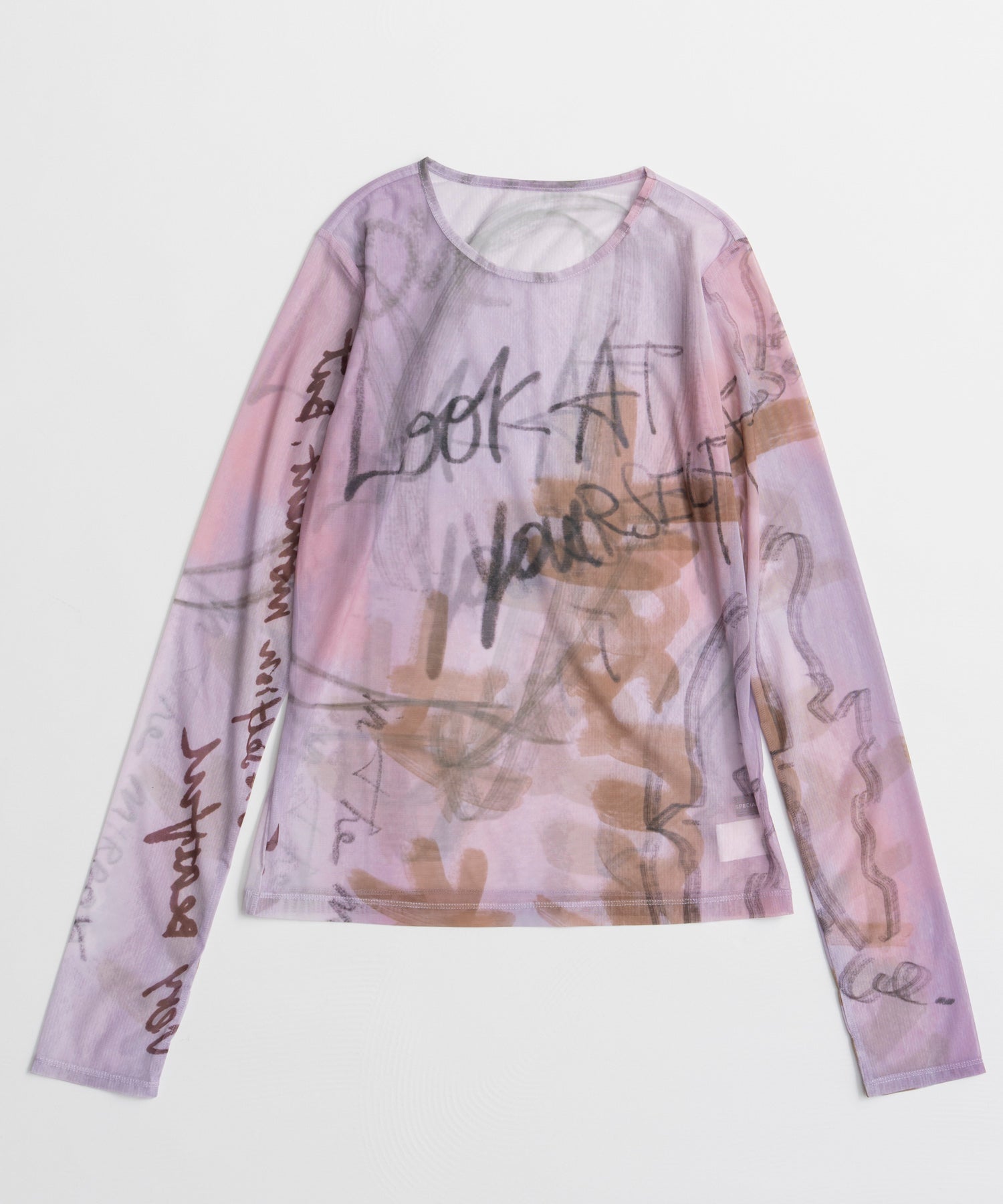 【26AUTUMN PRE-ORDER】Look at Yourself Logo Sheer Top