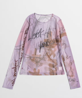 【26AUTUMN PRE-ORDER】Look at Yourself Logo Sheer Top