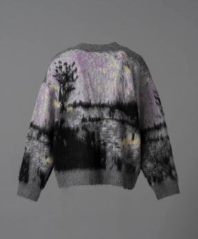 [24AW Pre-Order] Prime-Over Landscape Painting V-Neck Knit Cardigan