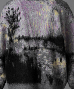 【24AW PRE-ORDER】Prime-Over Landscape Painting V-Neck Knit Cardigan