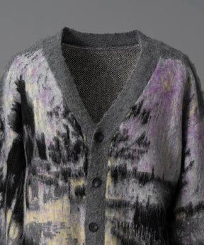 [24AW Pre-Order] Prime-Over Landscape Painting V-Neck Knit Cardigan