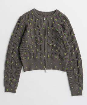 【26AUTUMN PRE-ORDER】Cable Flower Knit Cardigan
