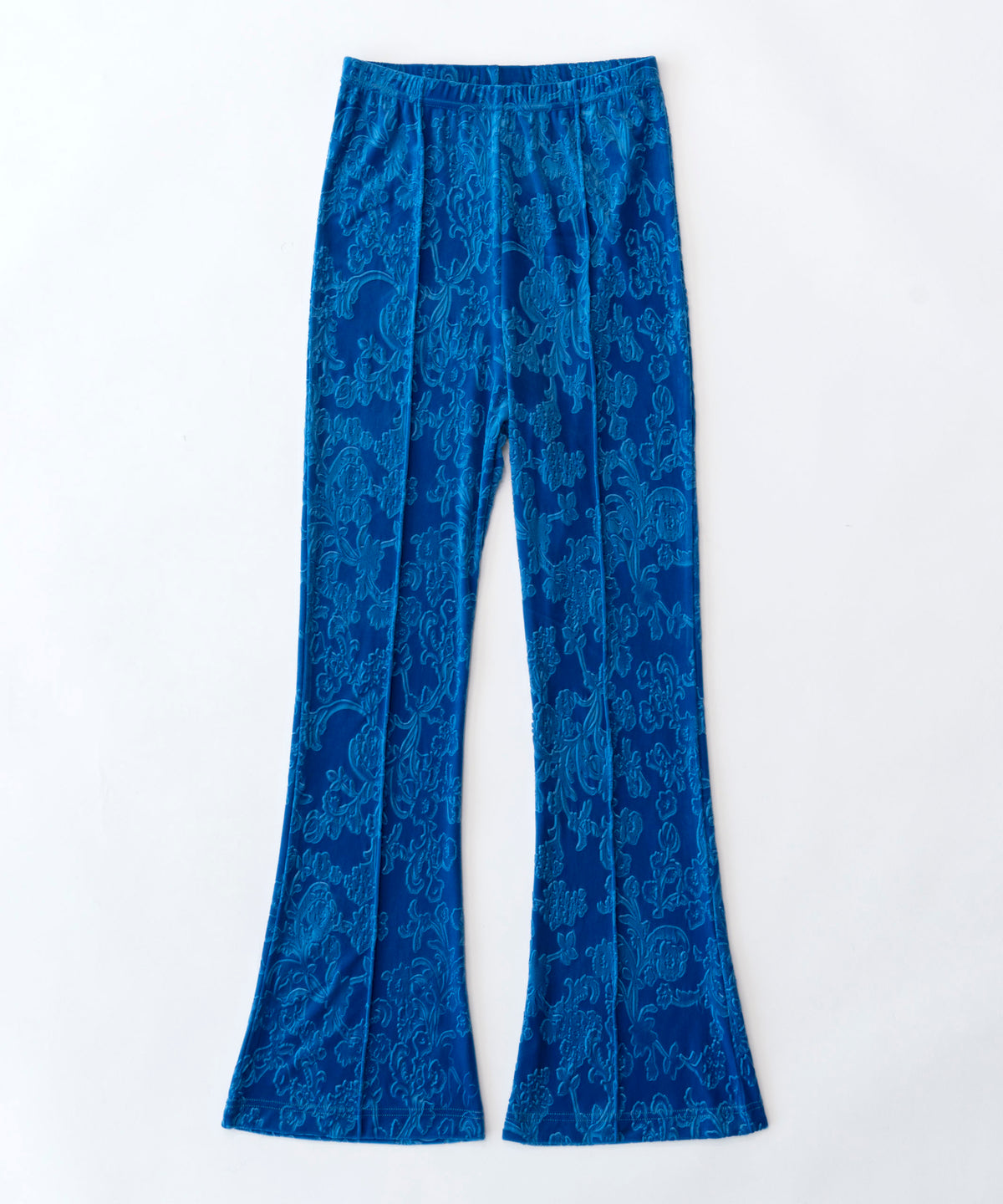 【SALE】Embossed Velor Stretch Flared Pants