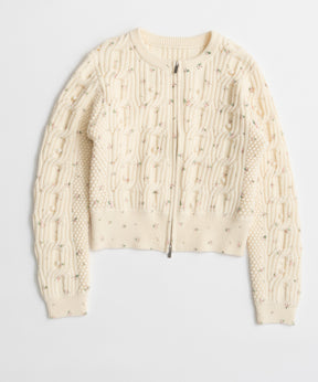 【26AUTUMN PRE-ORDER】Cable Flower Knit Cardigan