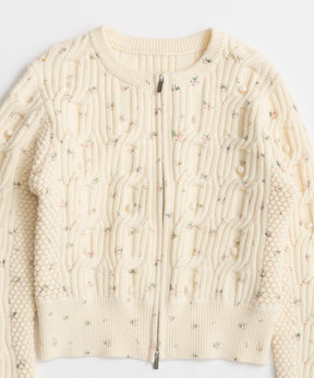【26AUTUMN PRE-ORDER】Cable Flower Knit Cardigan