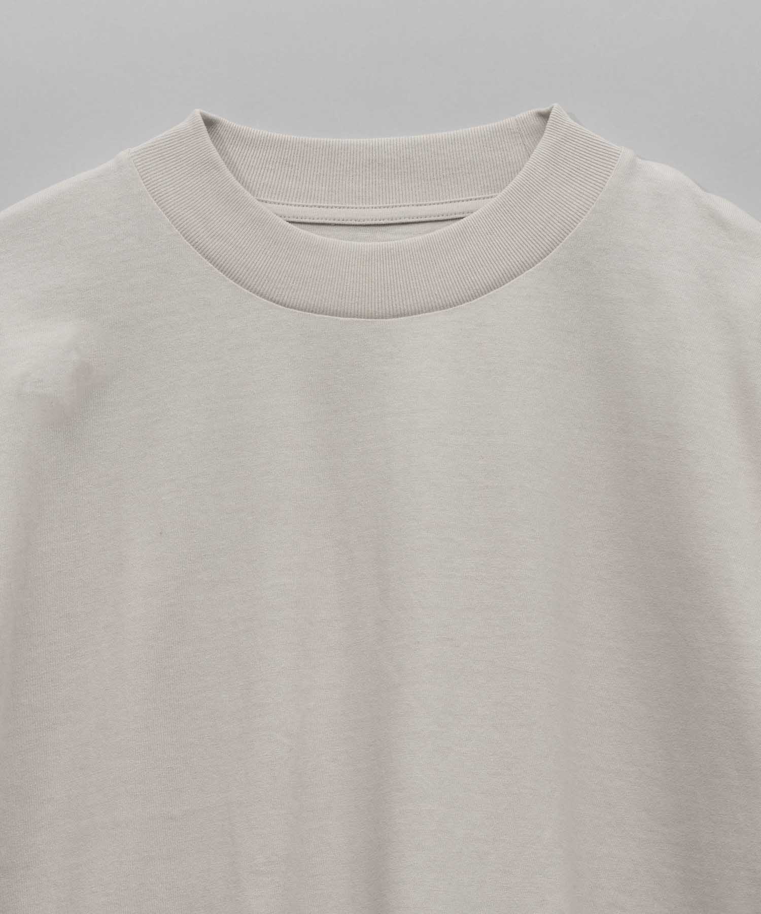 Cotton Cupro Prime-Over Mock Neck T-Shirt