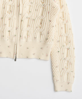 【26AUTUMN PRE-ORDER】Cable Flower Knit Cardigan