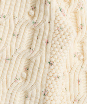 【26AUTUMN PRE-ORDER】Cable Flower Knit Cardigan