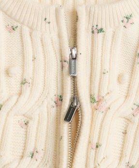 【26AUTUMN PRE-ORDER】Cable Flower Knit Cardigan
