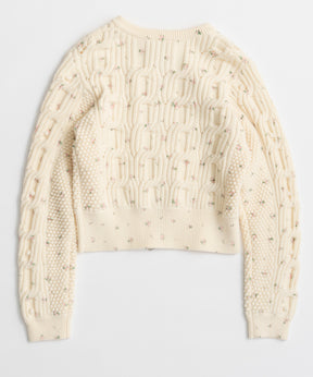 【26AUTUMN PRE-ORDER】Cable Flower Knit Cardigan