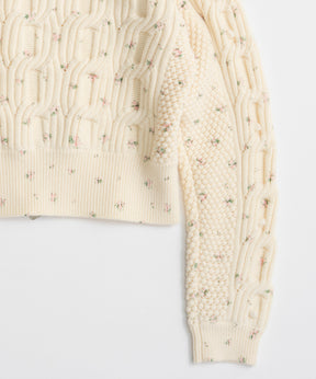 【26AUTUMN PRE-ORDER】Cable Flower Knit Cardigan