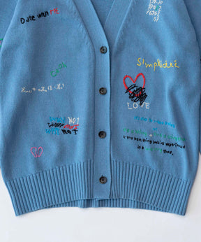 Life Word Embroidery Knit Cardigan