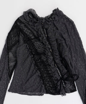 [24Autumn Pre-Order] Lace Docking Frill Cardigan