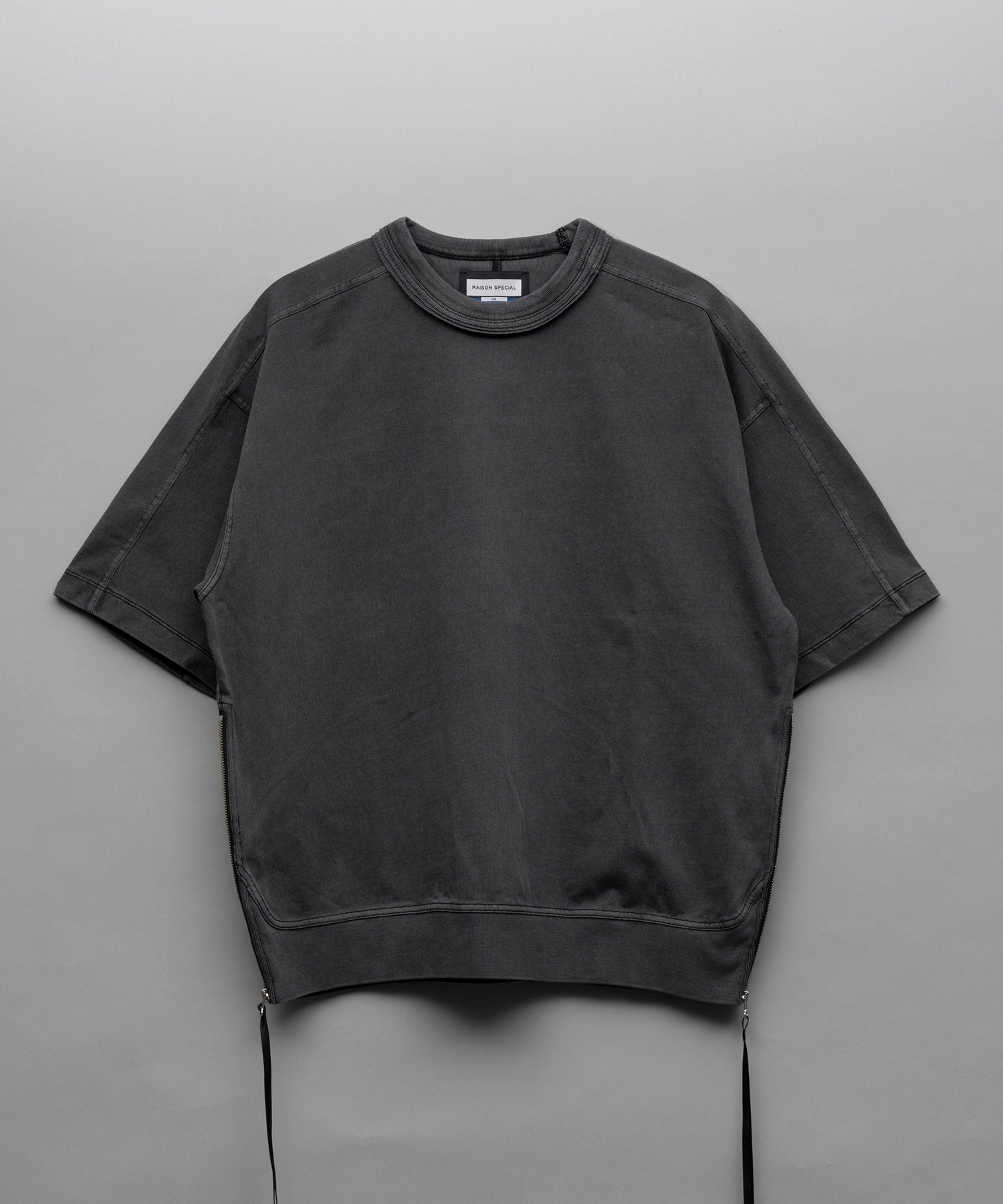 Heavy-Weight Cotton Prime-Over Side Zip Pigment T-Shirts