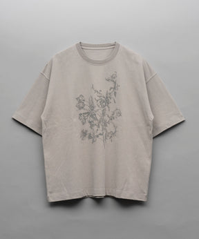 Flower Frocky Print Print Prime-Over Pigment Crew Neck T-Shirt