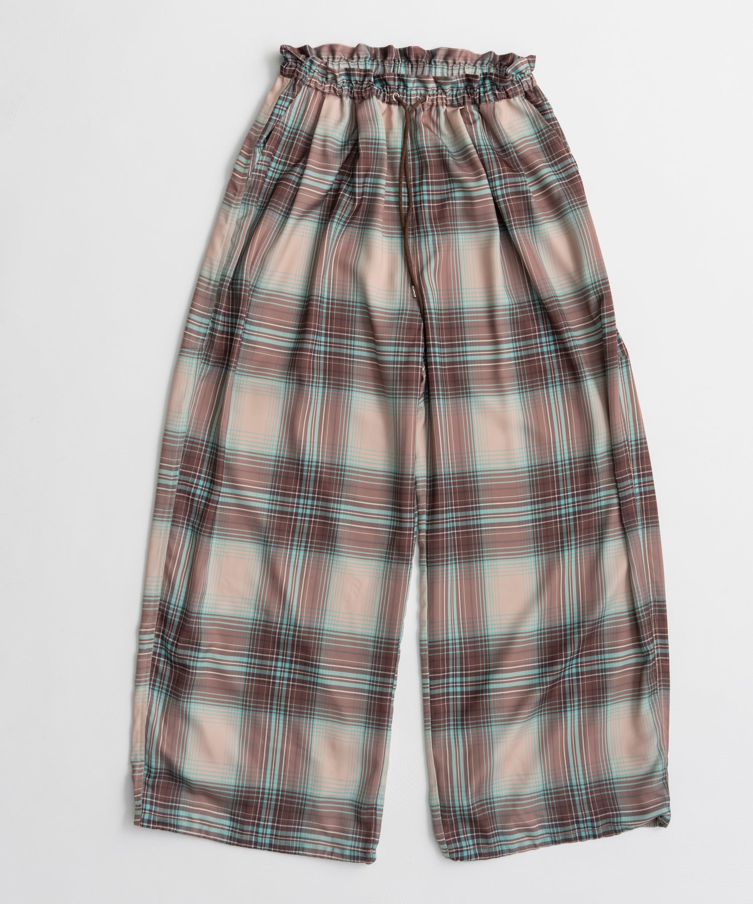 【26AUTUMN PRE-ORDER】Satin Check Easy Pants