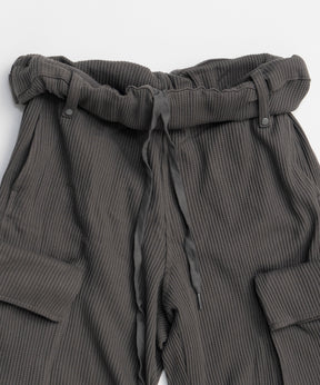 【OPEN YY】ROLLED WAIST WAFFLE CARGO SHORTS