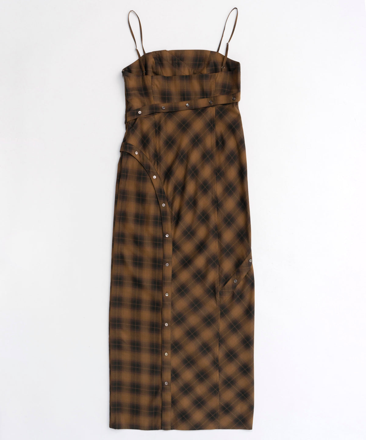 [PRE-ORDER] Button Slit Checkered Camisole Maxidresses