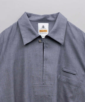 Calendering Triacetate Dress-Over Short Sleeve Pullover Work Shirt