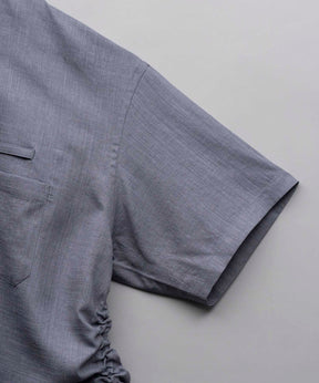 Calendering Triacetate Dress-Over Short Sleeve Pullover Work Shirt