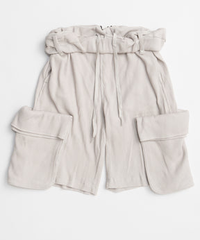 【OPEN YY】ROLLED WAIST WAFFLE CARGO SHORTS