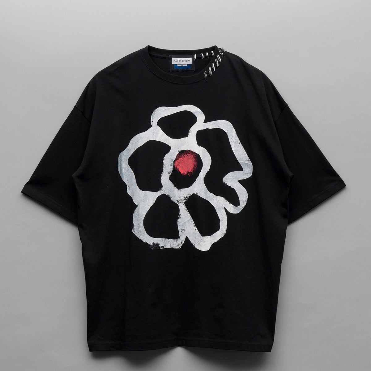 【PRE-ORDER】Flower Hand-Printed Oversized Stitched Crew 