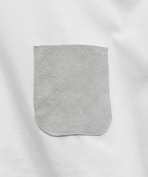 [PRE-ORDER] Hand-Stitched Oversized Leather Pocket Crew Neck T-Shirt