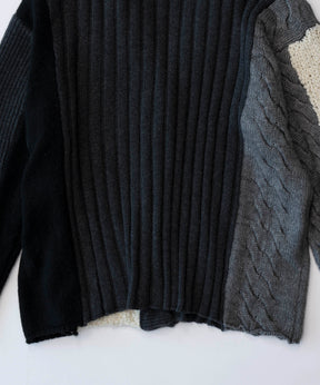 【SALE】Hand Stitch Multi Combination  Knit Cardigan