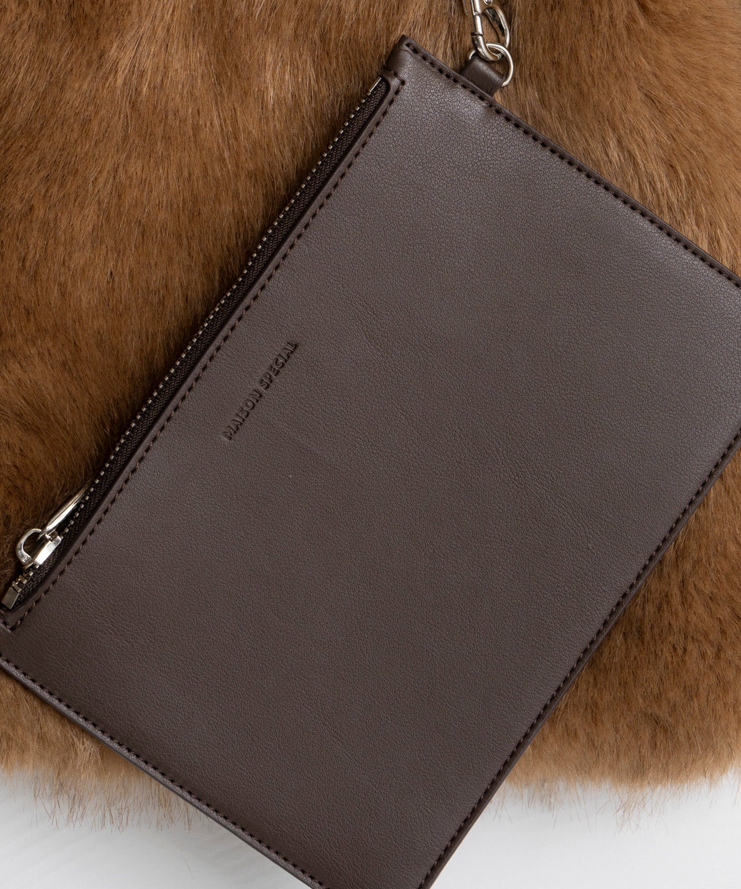 【26AUTUMN PRE-ORDER】Fur Like Square Tote Bag