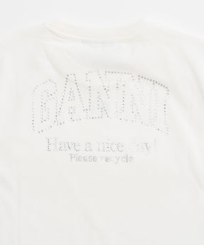 [ganni]基本的Jerseyrhinestoneraxedt衬衫