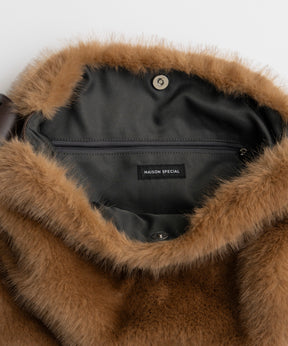 【26AUTUMN PRE-ORDER】Fur Like Square Tote Bag